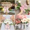 Floral Wired Edge Ribbon 4 Rolls Rose Flower Pattern Ribbon Spring Summer Fabric Decorative Craft Ribbon Roll for Gift Wrapping Decor Hair Bow Sewing Wreath Crafts, 20 Yard x 2.5 Inch